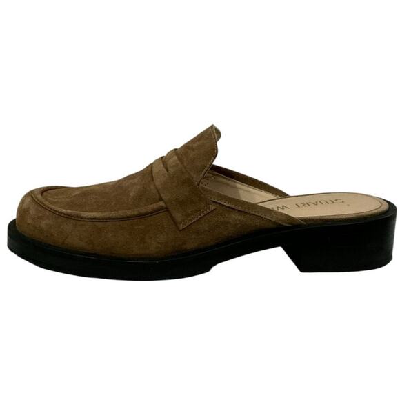 Stuart Weitzman Palmer Bold Loafer Mule Camel Suede Slip-On 8.5 Made in Spain - Picture 6 of 10